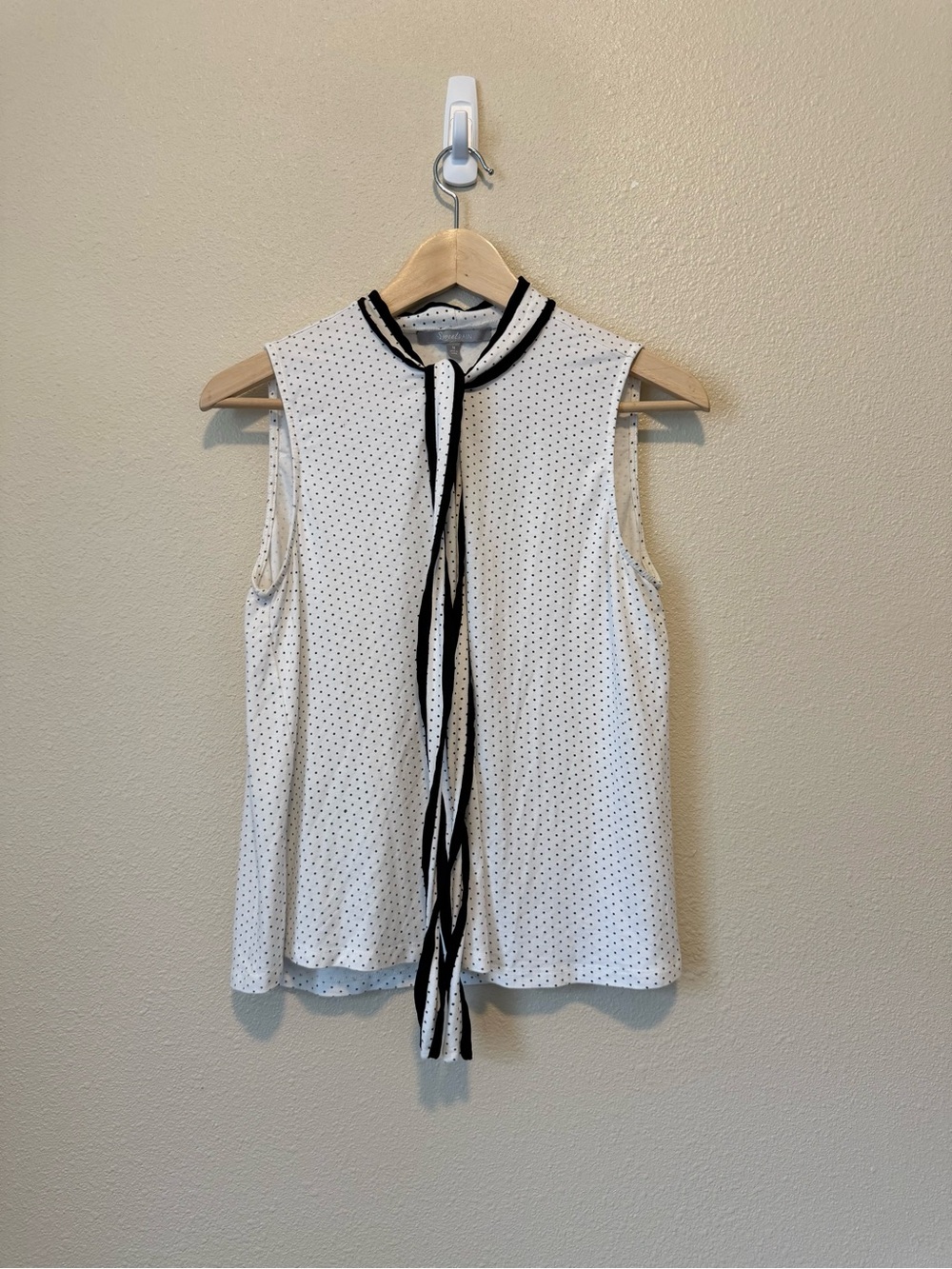 Polka Dot Tie Neck Blouse